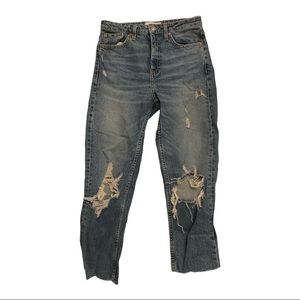 Topshop Distressed Raw Hem Jeans